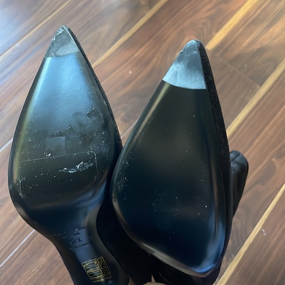 Rag & bone Wes Black Suede Pointed Stiletto Metal Heel Boot size 7.5 - Picture 7 of 9